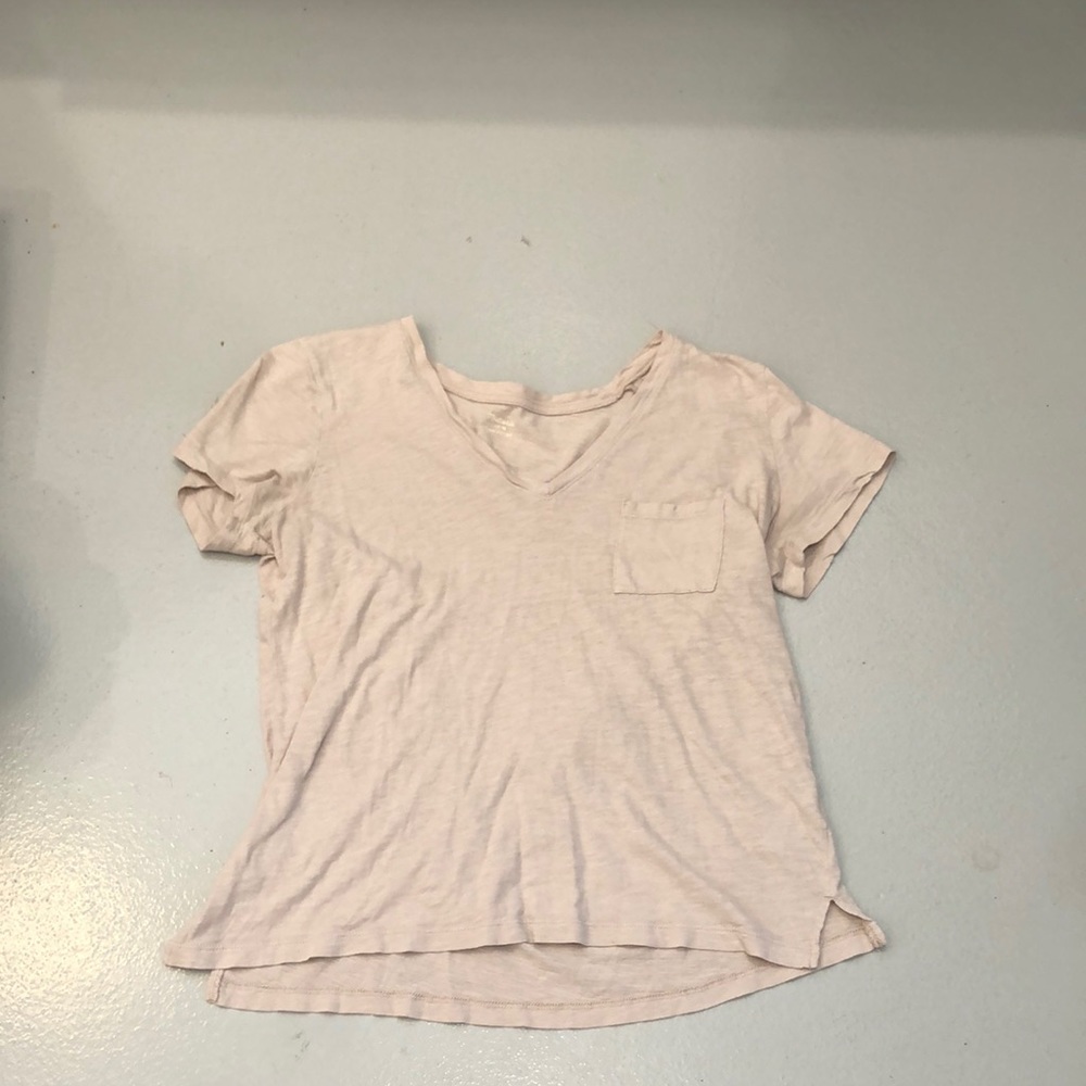 Madewell nude v neck with pocket